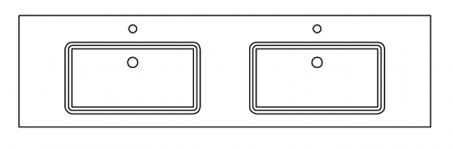 Mineralmarmor-Doppelwaschtisch, 183 cm