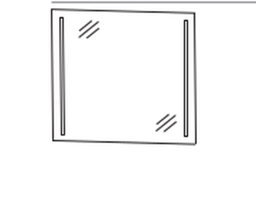 Flächenspiegel mit LED-Beleuchtung links und rechts, 70cm