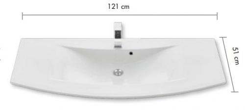 Keramik-Waschtisch, 121 cm