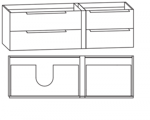 Waschtischunterschrank, Ablage rechts, 156 cm