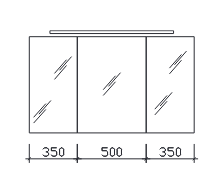 Spiegelschrank inkl. LEDplus-Aufsatzleuchte, 120 cm