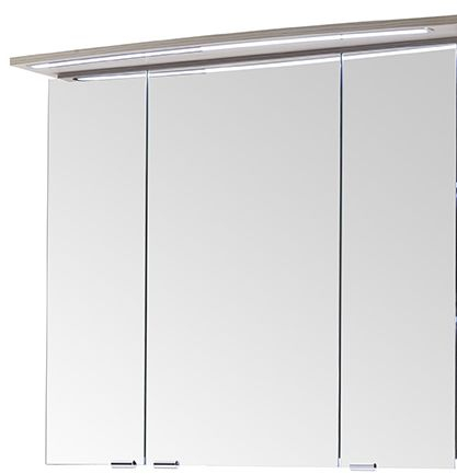 Spiegelschrank inkl. LED-Streifen im Kranz, 80 cm, Steckdose innen