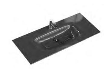 Glaswaschtisch in Metallic-Grau (05), 122 cm