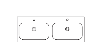 Mineralmarmor-Doppelwaschtisch, 121 cm