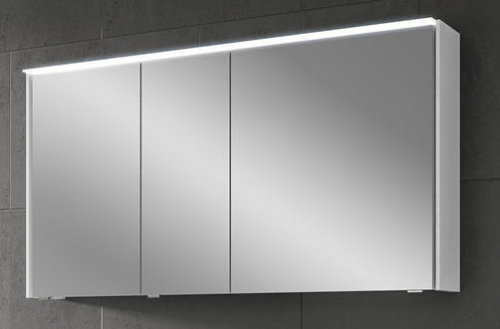 Spiegelschrank mit LED-Lichtkranz, 134 cm