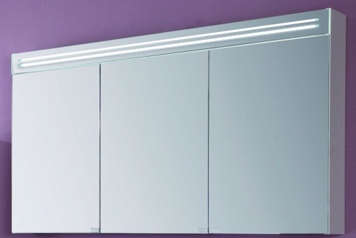Spiegelschrank  inkl. Spiegelblende mit LED-Beleuchtung, Doppelwaschtisch, 120 cm
