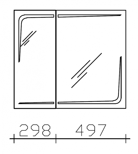Spiegelschrank mit integr. LED i.d. Spiegeltüren, Steckdose INNEN, 80 cm
