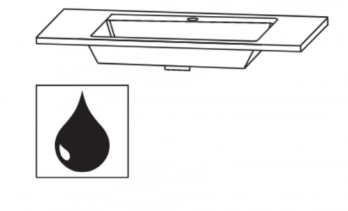 Möbelwaschtisch 900 mm, Glaswaschtisch optiwhite, 93 cm