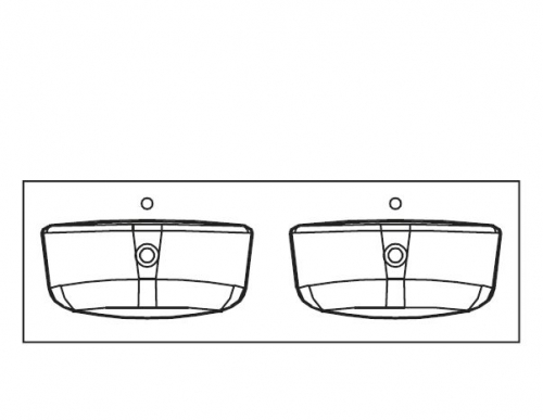 Glas-Doppelwaschtisch Optiwhite (03), 152 cm