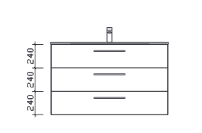 Waschtischunterschrank, 3 Auszüge, 120 cm