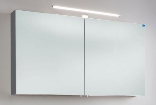 Spiegelschrank, 2 vollflächig verspiegelte Türen, inkl. LED-Beleuchtung, 120 cm