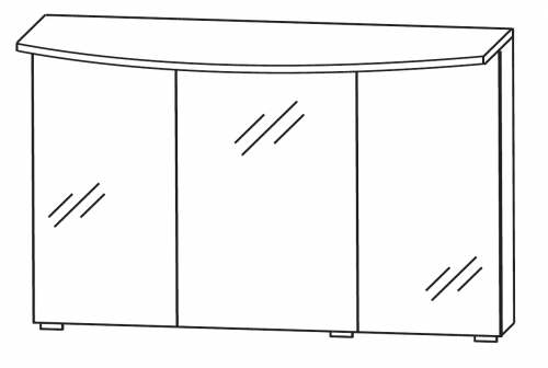 Spiegelschrank, Gesimsboden mit LED-Beleuchtung, 120 cm