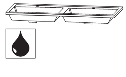 Doppelwaschtisch 1400 mm, STONEPLUS - Waschtisch weiß, 143 cm