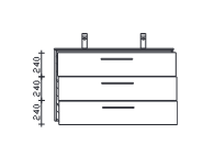 Waschtischunterschrank, 3 Auszüge, 120 cm