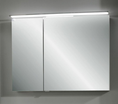 Spiegelschrank mit LED-Aufsatzleuchte, 90 cm