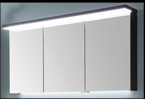 Spiegelschrank mit LED-Flächenleuchte im Kranz, 120 cm