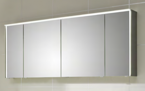 Spiegelschrank inkl. seitlicher LED-Lichtprofile, 184 cm
