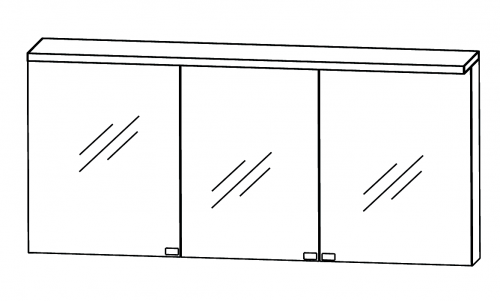 Spiegelschrank inkl. LED-Streifen im Kranz, 160 cm