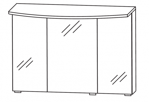 Spiegelschrank, Gesimsboden mit LED-Beleuchtung, 90 cm