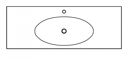 Krion-Waschtisch, Becken mittig, 133 cm