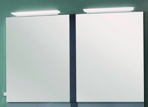Flächenspiegeln für Doppelwaschtisch-Lösung, Dekorstreifen mittig, 126 cm breit
