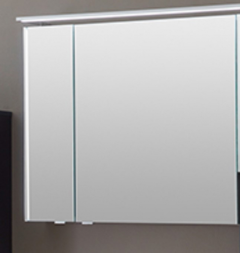 Spiegelschrank, 2 Türen , innen und außen verspiegelt, seitl. LED-Beleuchtung, 100 cm