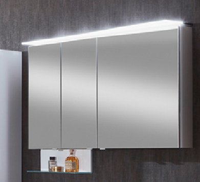 Spiegelschrank, Acryloberboden mit LED-Beleuchtung, Lichtfarbe regelbar,120 cm