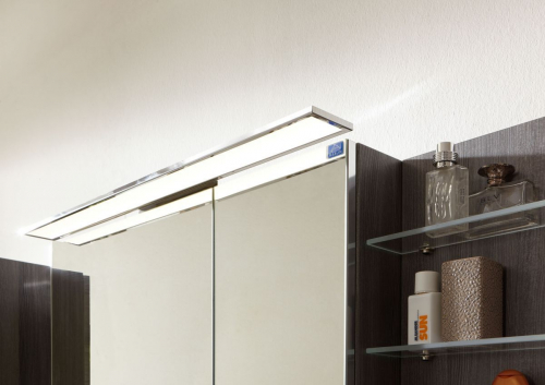 Spiegelschrank, LED-Aufsatzleuchte, 90 cm