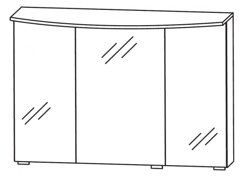 Spiegelschrank mit LED-Flächenleuchte, 90 cm