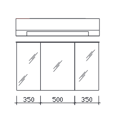 Spiegelschrank inkl. LED-Beleuchtung im Kranz, 120 cm