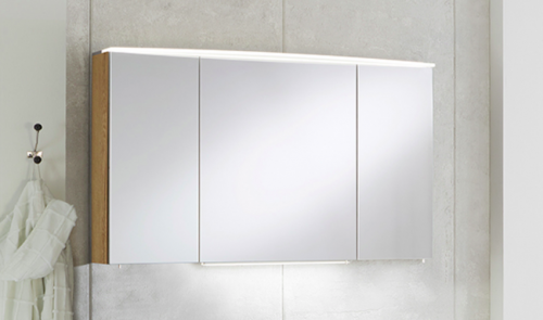 Spiegelschrank, gerundeter Acryl-Oberboden, 120 cm