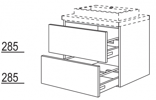 2 x Badezimmer-Waschtischschrank, 60 cm