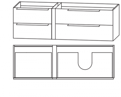 Waschtischunterschrank, Ablage links, 156 cm