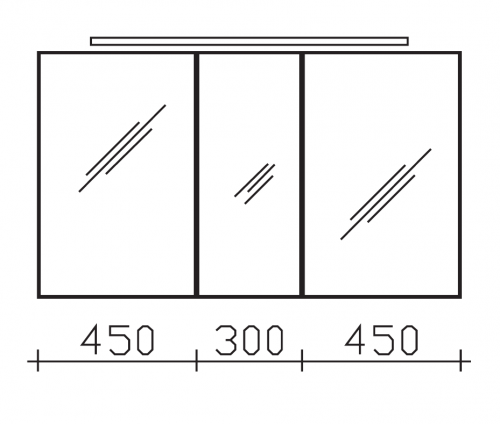 Spiegelschrank mit Beleuchtung inkl. LED-Aufsatzleuchte, 120 cm