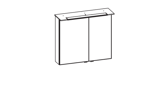Spiegelschrank, 2 Drehtüren, 80 cm