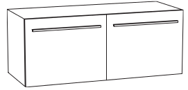 Waschtisch-Unterschrank für Keramik-Doppelwaschplatz, 120 cm