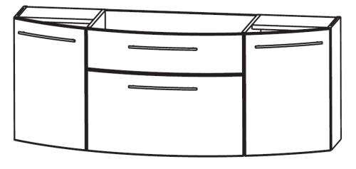 Waschtischunterschrank mit Metallschubkasten für Glaswaschtische, 120 cm