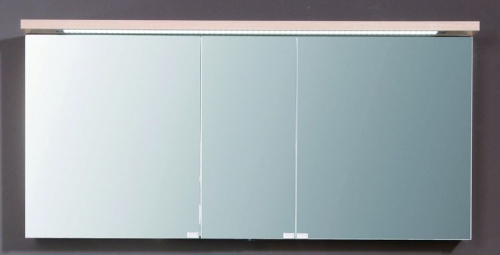 Spiegelschrank inkl. LED-Streifen im Kranz, Doppelwaschtisch, 140 cm