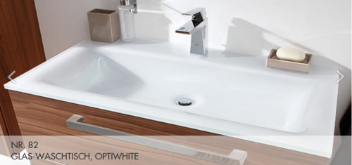 Glaswaschtisch, Optiwhite, 120 cm