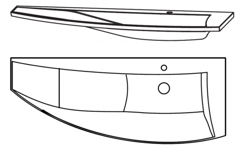 Glaswaschtisch, Farbton Optiwhite matt, 140 cm